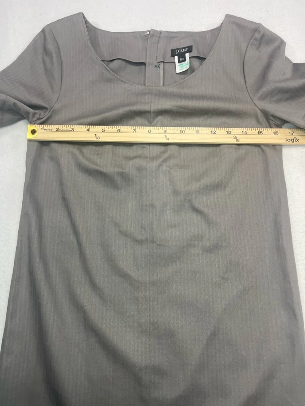 J.Crew Gray Shift Dress Size 00 Cotton Lyocell Gray Career Office Sheath
